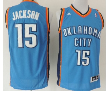 Oklahoma City Thunder #15 Reggie Jackson Revolution 30 Swingman Blue Jersey