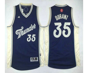 Oklahoma City Thunder #35 Kevin Durant Revolution 30 Swingman 2015 Christmas Day Navy Blue Jersey
