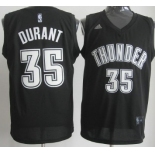 Oklahoma City Thunder #35 Kevin Durant Revolution 30 Swingman Black With White Jersey