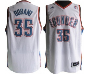 Oklahoma City Thunder #35 Kevin Durant Revolution 30 Swingman White Jersey