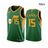Men Utah Jazz 15 Derrick Favors Green NBA Swingman 2020 21 Earned Edition Jersey