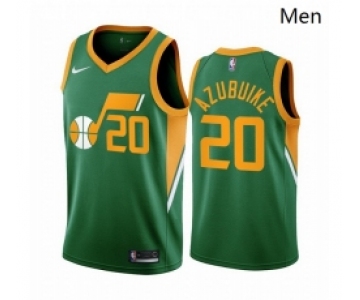 Men Utah Jazz 20 Udoka Azubuike Green NBA Swingman 2020 21 Earned Edition Jersey