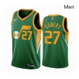 Men Utah Jazz 27 Rudy Gobert Green NBA Swingman 2020 21 Earned Edition Jersey