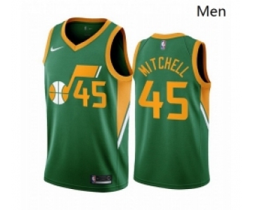 Men Utah Jazz 45 Donovan Mitchell Green NBA Swingman 2020 21 Earned Edition Jersey