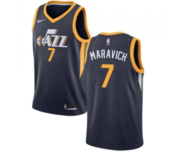 Men's NBA Utah Jazz #7 Pete Maravich Swingman Navy Blue Association Edition Nike Jersey