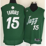 Men's Utah Jazz #15 Derrick Favors adidas Green 2016 Christmas Day Stitched NBA Swingman Jersey