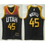 Men's Utah Jazz #45 Donovan Mitchell Black 2021 City Edition Nike Swingman Stitched NBA Jersey