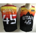 Men's Utah Jazz #45 Donovan Mitchell Mountain Black 2020 Nike Swingman 5 For The Fight Stitched NBA Jersey
