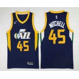 Men's Utah Jazz #45 Donovan Mitchell Navy Blue 2017-2018 Nike Swingman Stitched NBA Jersey