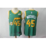 Men's Utah Jazz 45 Donovan Mitchell Nike Green 2018-19 Swingman Earned Edition Jersey - Earned Edition