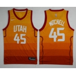 Men's Utah Jazz #45 Donovan Mitchell Yellow Nike 2017-2018 NBA Swingman City Edition Jersey