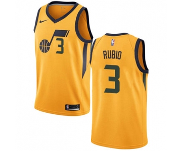 Nike Utah Jazz #3 Ricky Rubio Yellow NBA Swingman Statement Edition Jersey
