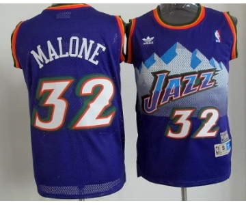 Utah Jazz #32 Karl Malone Mountain Purple Hardwood Classics Soul Swingman Throwback Jersey