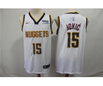 Denver Nuggets 15 Nikola Jokic White Nike Swingman Jersey