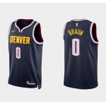 Men's Denver Nuggets #0 Christian Braun Navy 2022 Icon Edition Stitched Jersey