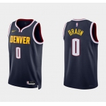 Men's Denver Nuggets #0 Christian Braun Navy 2022 Icon Edition Stitched Jersey