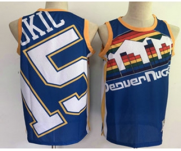 Men's Denver Nuggets #15 Nikola Jokic Blue Big Face Mitchell Ness Hardwood Classics Soul Swingman Throwback Jersey