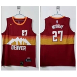 Men's Denver Nuggets #27 Jamal Murray Red 2021 City Edition NBA Swingman Jersey With The Sponsor Logo