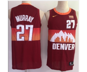 Men's Denver Nuggets #27 Jamal Murray Red 2021 City Edition NBA Swingman Jersey With The Sponsor Logo