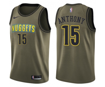 Nike Denver Nuggets #15 Carmelo Anthony Green Salute to Service NBA Swingman Jersey