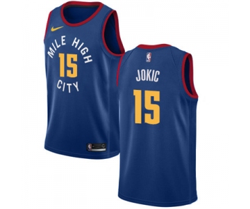 Nike Denver Nuggets #15 Nikola Jokic Navy NBA Swingman City Edition Jersey