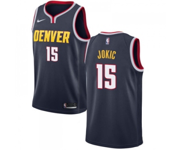 Nike Denver Nuggets #15 Nikola Jokic Navy NBA Swingman Icon Edition Jersey
