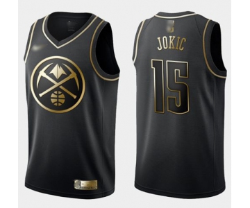 Nike Nuggets #15 Nikola Jokic Black Gold NBA Swingman Limited Edition Jersey