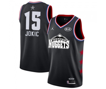 Nuggets #15 Nikola Jokic Black Basketball Jordan Swingman 2019 All-Star Game Jersey