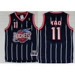 Houston Rockets #11 Yao Ming ABA Hardwood Classic Swingman Navy Blue Jersey