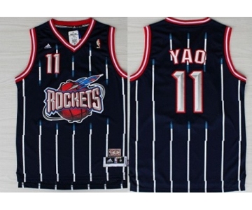 Houston Rockets #11 Yao Ming ABA Hardwood Classic Swingman Navy Blue Jersey