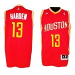 Houston Rockets #13 James Harden Revolution 30 Swingman Red With Gold Jersey