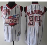 Houston Rockets #34 Hakeem Olajuwon ABA Hardwood Classic Swingman White Jersey