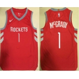 Men's Houston Rockets #1 Tracy McGrady New Red 2017-2018 Nike Authentic Printed NBA Jersey