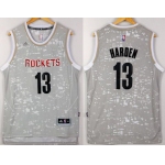 Men's Houston Rockets #13 James Harden Adidas 2015 Gray City Lights Swingman Jersey