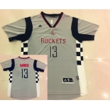 Men's Houston Rockets #13 James Harden Revolution 30 Swingman 2015-16 New Gray Short-Sleeved Jersey