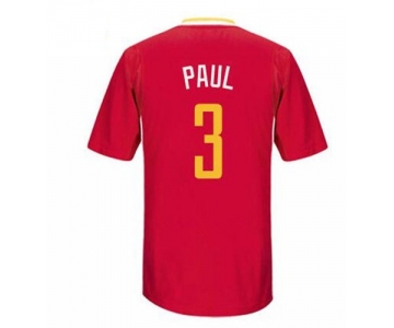 Men's Houston Rockets #3 Chris Paul New Red Short-Sleeved Stitched NBA Adidas Revolution 30 Swingman Jersey