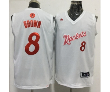 Men's Houston Rockets #8 Bobby Brown adidas White 2016 Christmas Day Stitched NBA Swingman Jersey