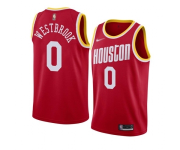 Rockets #0 Russell Westbrook Red Basketball Swingman Hardwood Classics Jersey