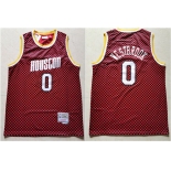 Rockets 0 Russell Westbrook Red Checkerboard Hardwood Classics Jersey