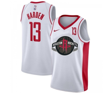 Rockets 13 James Harden White Nike City Edition Number Swingman Jersey