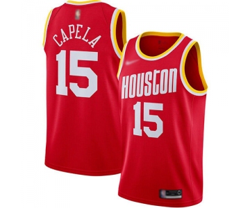 Rockets #15 Clint Capela Red Basketball Swingman Hardwood Classics Jersey