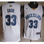 Memphis Grizzlies #33 Marc Gasol Revolution 30 Swingman White Jersey