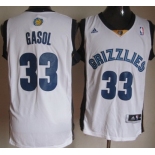 Memphis Grizzlies #33 Marc Gasol Revolution 30 Swingman White Jersey