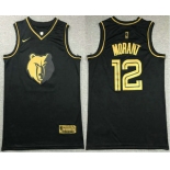 Men's Memphis Grizzlies #12 Ja Morant Black Golden Nike Swingman Stitched NBA Jersey
