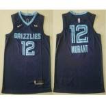 Men's Memphis Grizzlies #12 Ja Morant Navy Blue 2019 Nike Authentic Stitched NBA Jersey With The Sponsor Logo