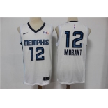 Men's Memphis Grizzlies #12 Ja Morant White 2019 Nike Swingman Stitched NBA Jersey With The Sponsor Logo