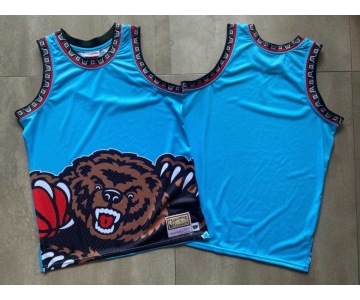 Men's Memphis Grizzlies Light Blue Big Face Mitchell Ness Hardwood Classics Soul Swingman Throwback Jersey
