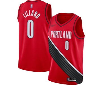Blazers #0 Damian Lillard Red Basketball Swingman Statement Edition 2019-2020 Jersey
