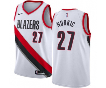 Blazers #27 Jusuf Nurkic White Basketball Swingman Association Edition Jersey