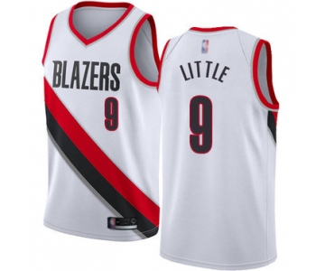 Blazers #9 Nassir Little White Basketball Swingman Association Edition Jersey